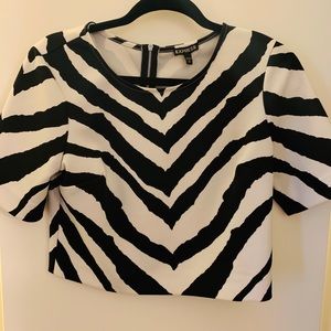 Express Zebra Print Crop Top